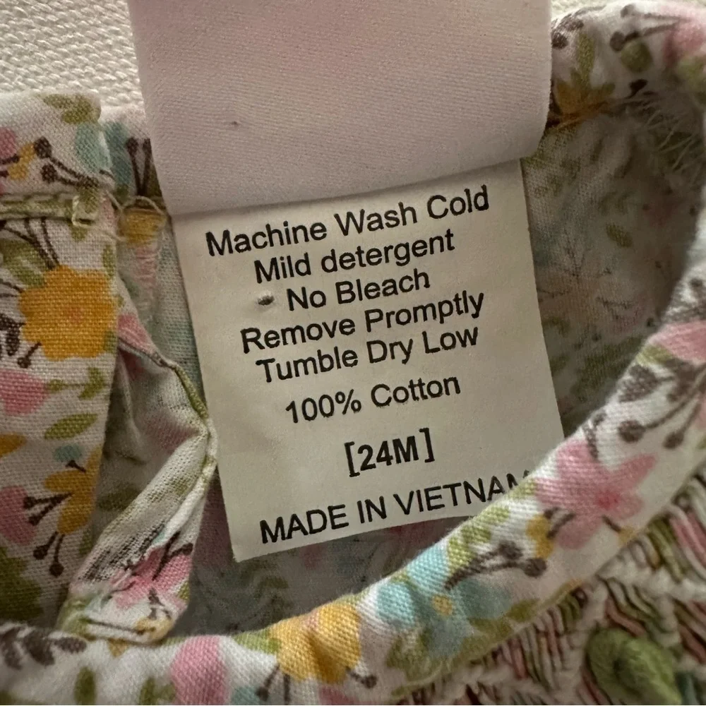 Stitchy Fish 24 Months Girl Floral Smocked Ruffle Top Pink Leggings Set Outfit